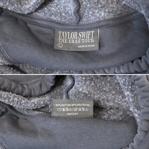 Taylor Swift THE ERAS TOUR Washed Blue Hoodie size Large NEW International - Picture 3 of 7